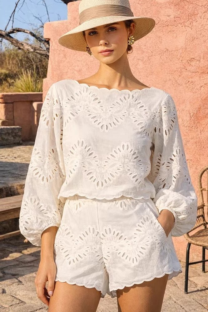 SOKYND Ruth Broderie Shorts Set Matching SetsSOKYND-640343-S-OS-69751S