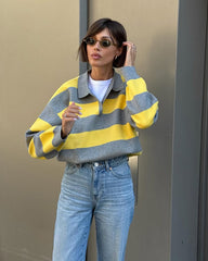 Pull en maille à rayures Sabine col V