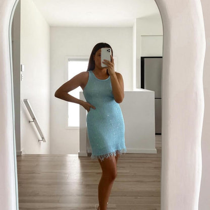 SOKYND Sabrina Tassel Mini Dress DressSOKYND-426775-BLU-S-54455BlueS