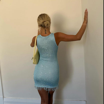 SOKYND Sabrina Tassel Mini Dress DressSOKYND-426775-BLU-S-54455BlueS