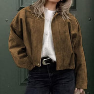 Sabrina Veste vintage kaki en suède