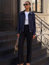 Sandra Veste Bomber Col Contrasté