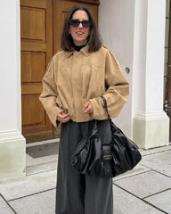 Veste oversize zippée en suède Sandra
