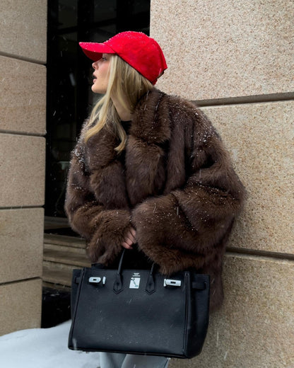 SOKYND Sariyah Faux Fur Coat Coats & JacketsMw1767356248758278984BrownS