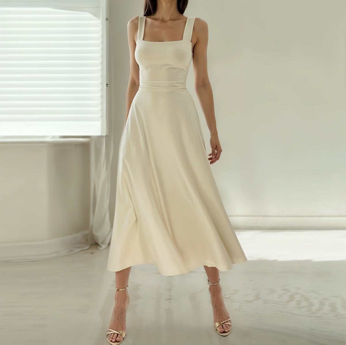 SOKYND Seraphina Sleeveless Midi Dress DressWhiteXS