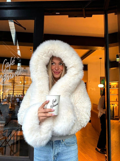 SOKYND Shelby Faux Fur Jacket Coats & Jacketski1767356248743829275WhiteS
