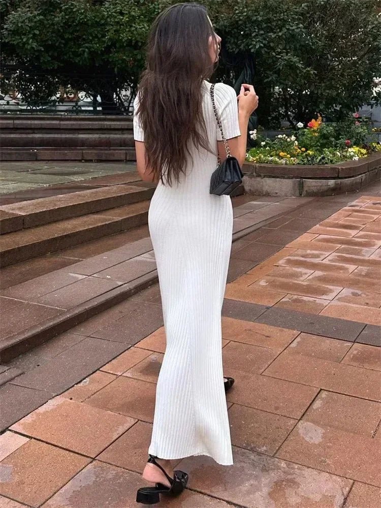 SOKYND Sienna Tricot Knit Dress DressWhiteS