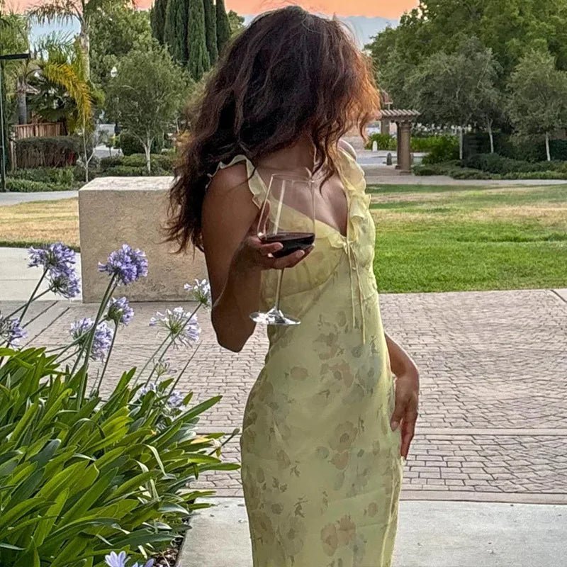 SOKYND Sylvie Floral Plunge Maxi Dress DressYellowXS