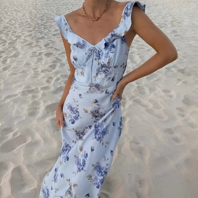 SOKYND Sylvie Floral Plunge Maxi Dress DressesSOKYND-816599-YEL-XS-05271YellowXS