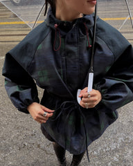 Veste Teresa oversize à carreaux avec laçage