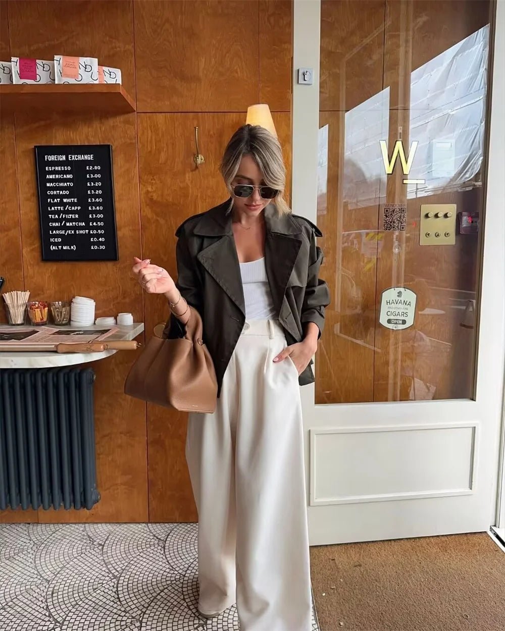 SOKYND Thelma Cropped Trench Coat Coats & JacketszY1774219786687806235BlackS