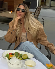Veste à revers en suédine Tracey