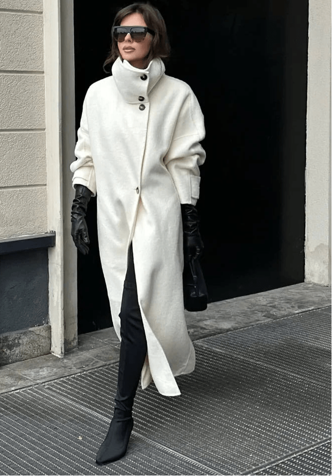 SOKYND Ylona Stand Collar Long Coat
