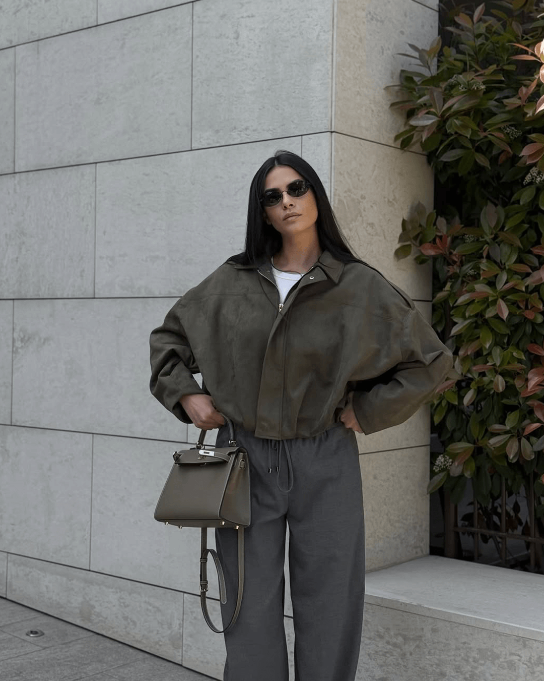 SOKYND Zelda Suede Bomber Jacket Coats & JacketsJl1767625273831838222GreenM