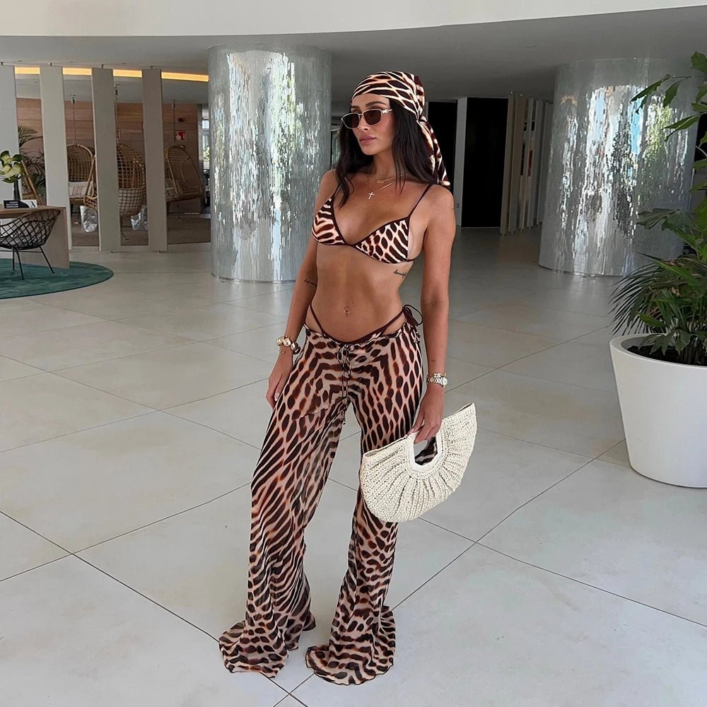 Melissa Leopard Sheer Cover-Up Set