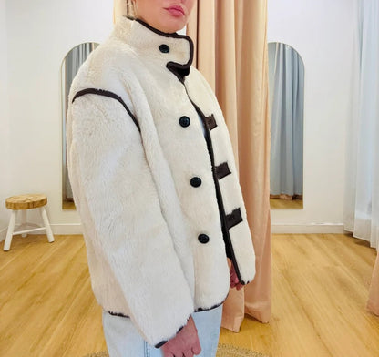 SOKYND Tessa Funnel Neck Sherpa Jacket JacketSOKYND-250391-M-OS-87767M