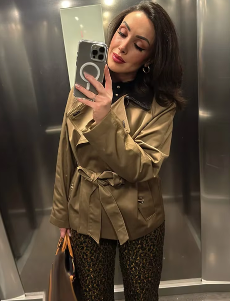 Trench-coat Hanna à col contrasté et ceinture