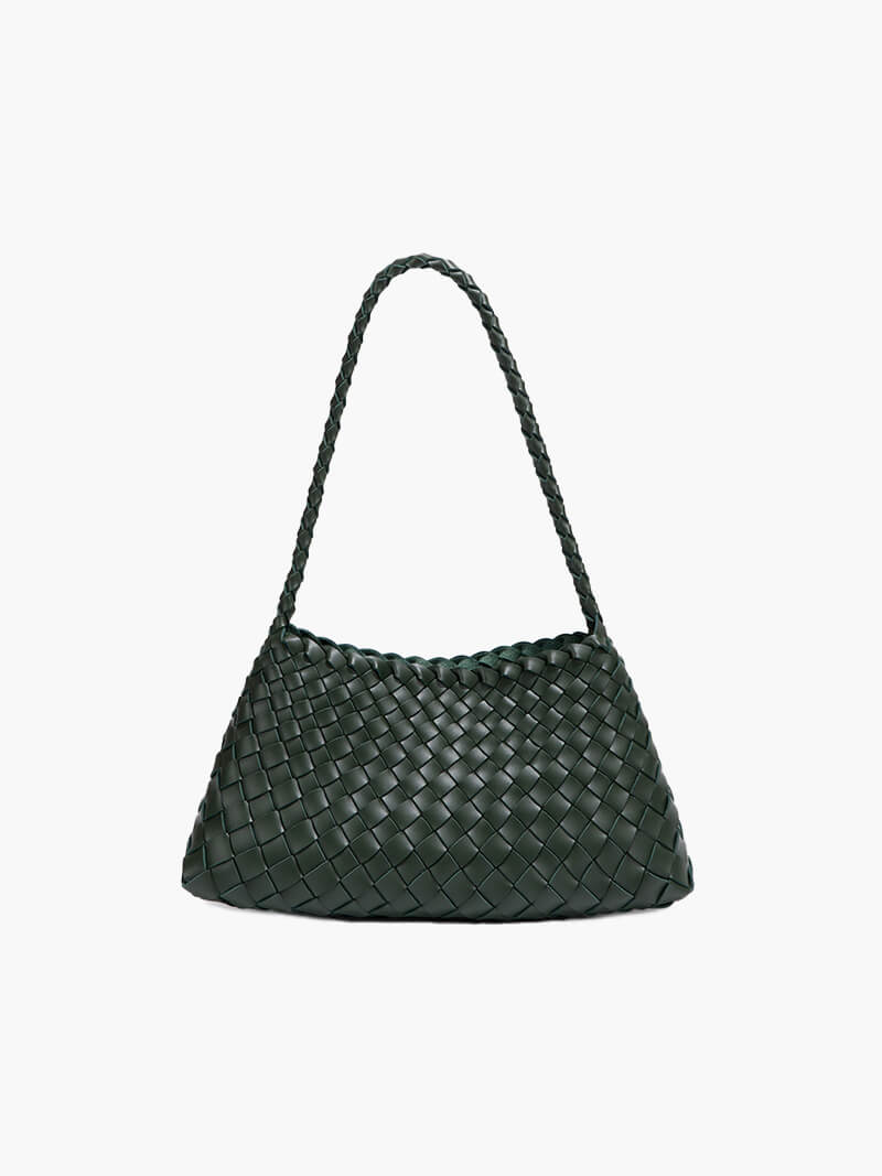 Sarah Vegan Leather Woven Bag Small